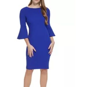 Calvin Klein Royal Blue 3/4 Sleeve Dress
